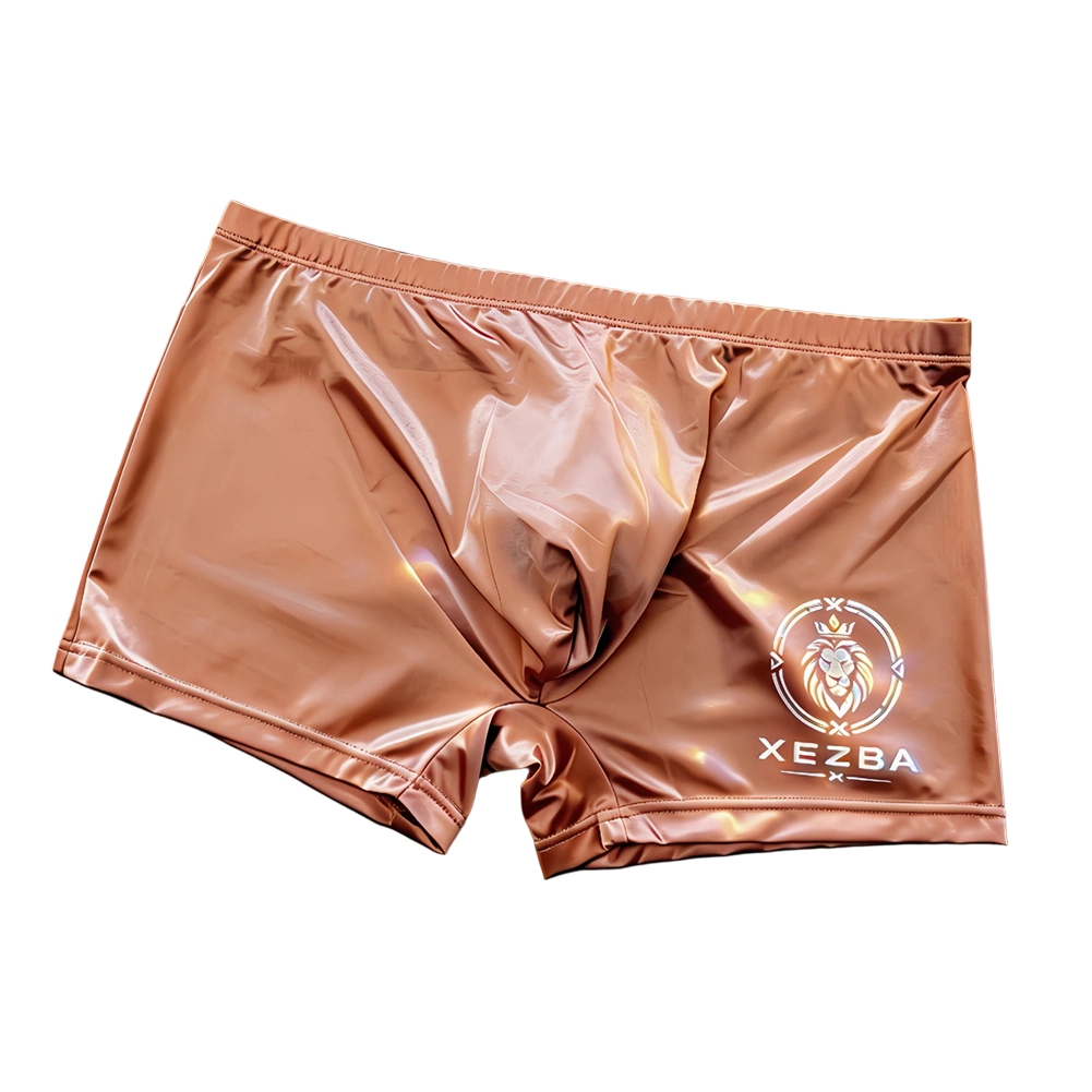 Men Glossy Ice Silk Boxer Shor - Long Leg Trunk Men ulasan dan harga