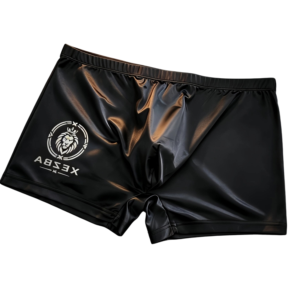 Men Glossy Ice Silk Boxer Shor - Long Leg Trunk Men ulasan dan harga