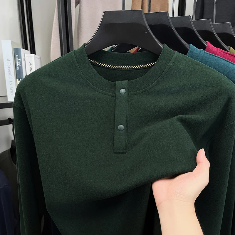 Mens Loose Fit Henley Pullover - Thermal Long John ulasan dan harga